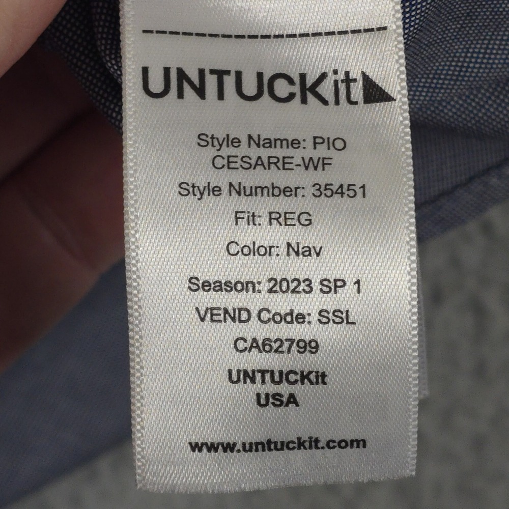 UNTUCKit‎ Shirt Pio Cesare Mens XL Wrinkle Free Cotton Long Sleeve Button Up - Picture 5 of 10